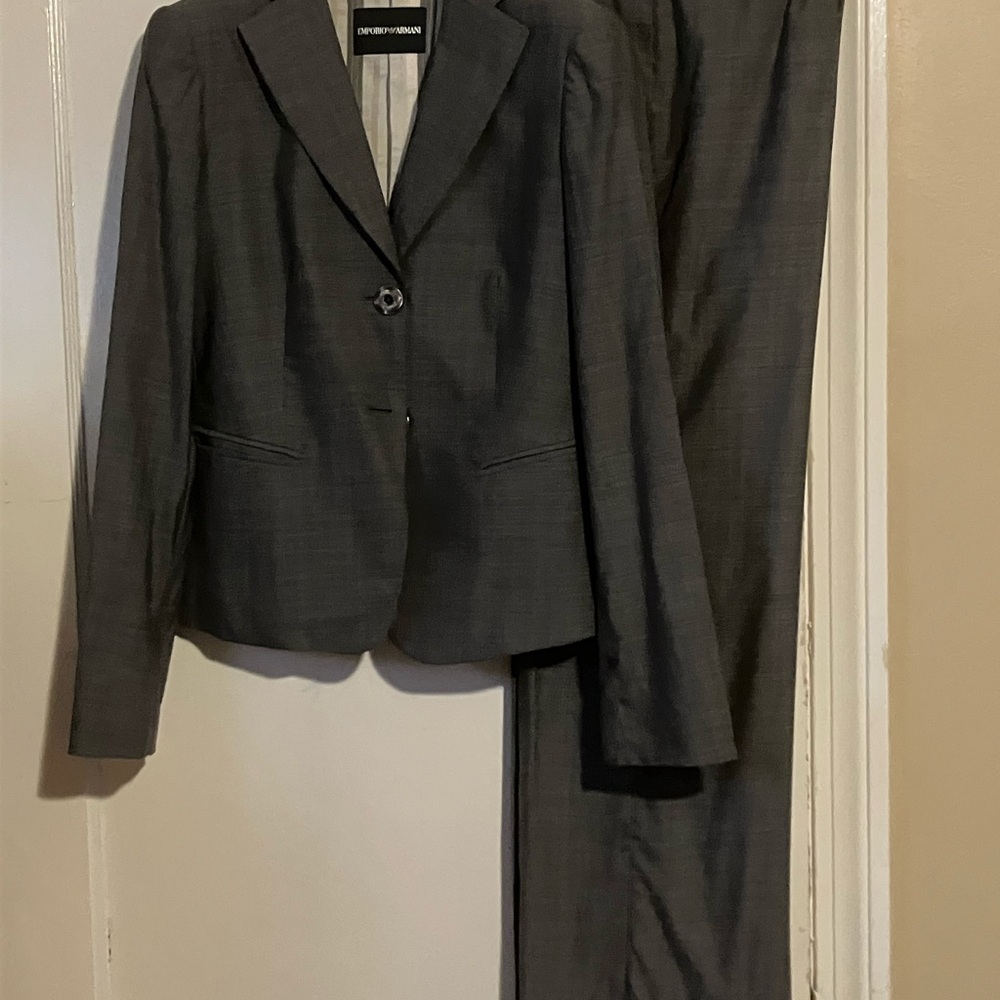 Emporio Armani Charcoal Women's Blazer and Pants Set